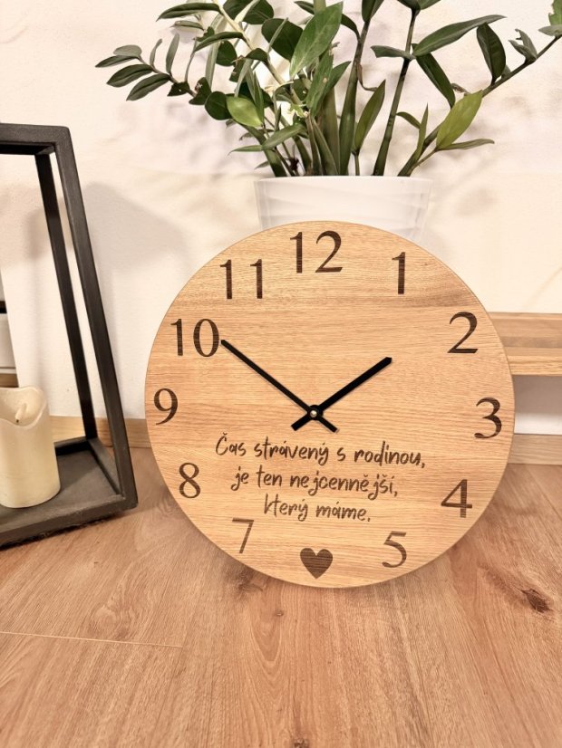 Hodiny HOME - Barva ručiček: Bílé ručky, Velikost HODIN: ø 45cm (+ 1 180 Kč)