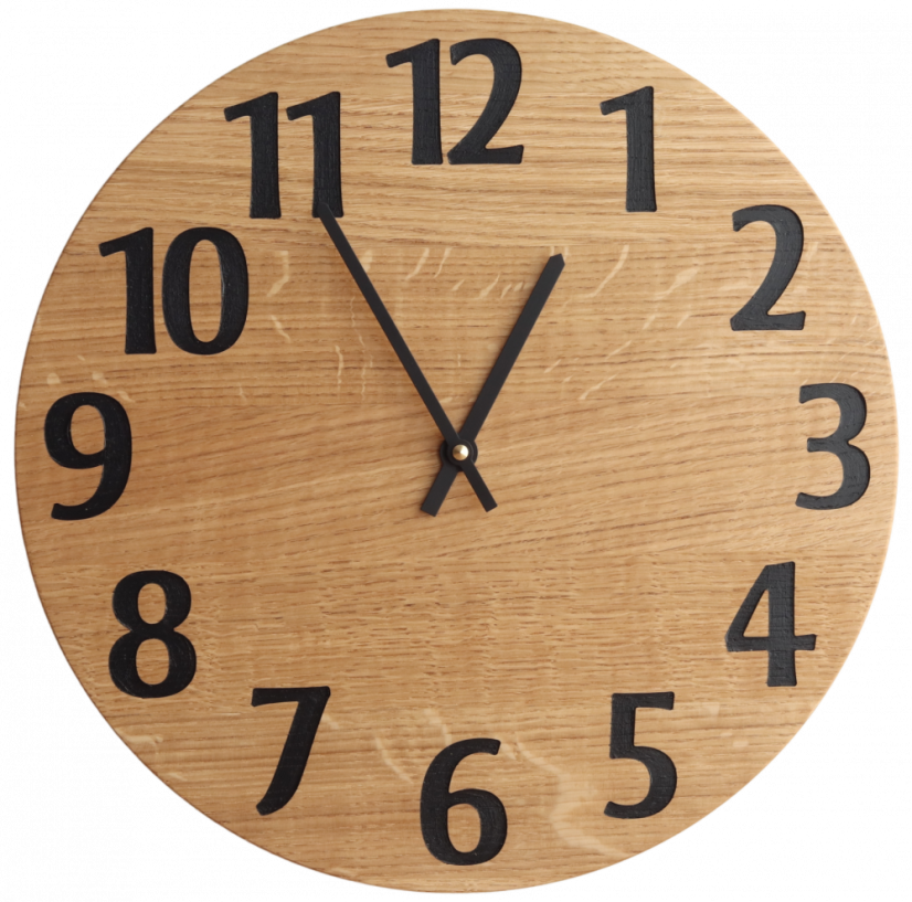 Dřevěné hodiny BELLA – dubové hodiny s elegantními čísly a přírodním designem