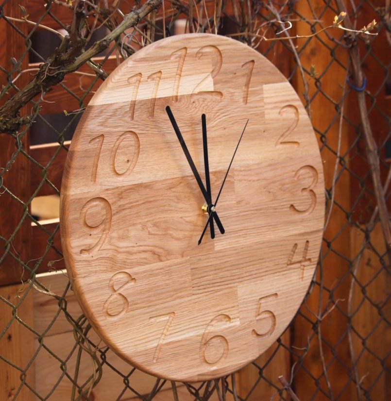 Hodiny QUERCIA - Barva ručiček: Černé ručky, Velikost hodin: ⌀34cm