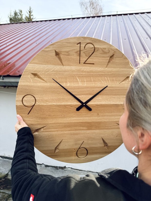 Hodiny MOZA - Barva ručiček: Černé ručky, Velikost HODIN: ø 34cm