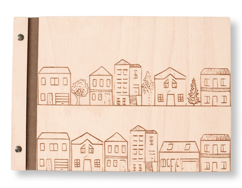 Dřevěné fotoalbum DOMEČKY