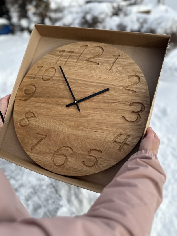Hodiny QUERCIA - Barva ručiček: Bílé ručky, Velikost HODIN: ø 65cm (+2 990 Kč)