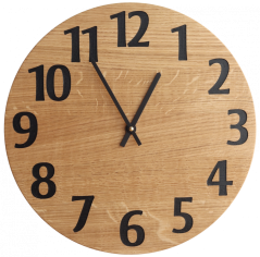 Dřevěné hodiny BELLA – dubové hodiny s elegantními čísly a přírodním designem