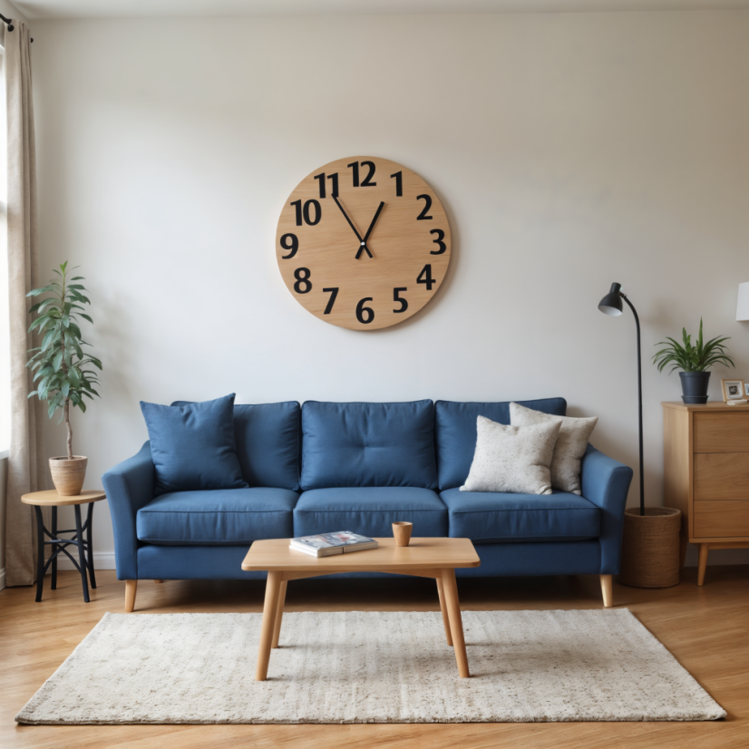 Dřevěné hodiny BELLA – bílá čísla, moderní interiérový doplněk